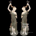 Cheap modern decoration antique bronze statue sculpture lamp of beautiful girls
